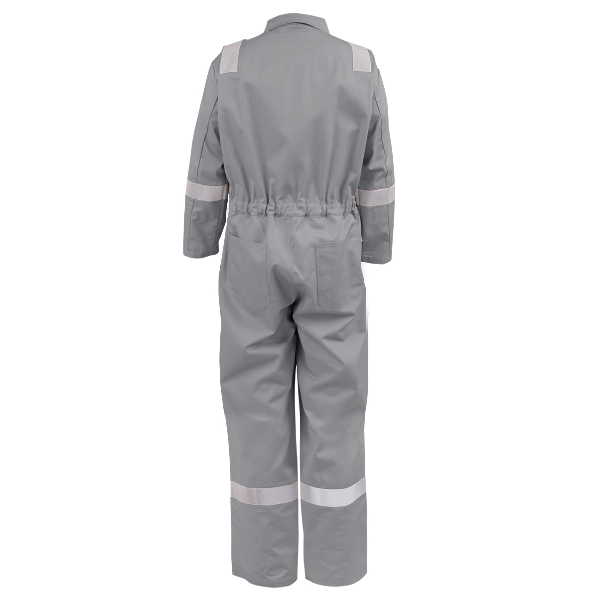 Picture of Black Stallion CF2118-GY 7 OZ FLAME-RESISTANT COTTON REFLECTIVE TAPE COVERALLS (GRAY)